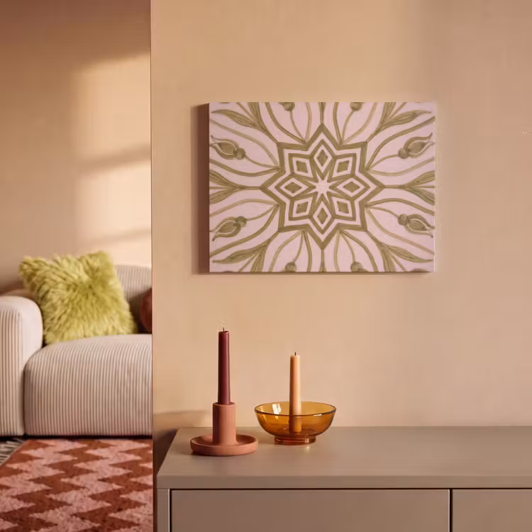 Patroon - Mandala - Decoratie - Abstract - Groen PET vilt klein -sfeer1