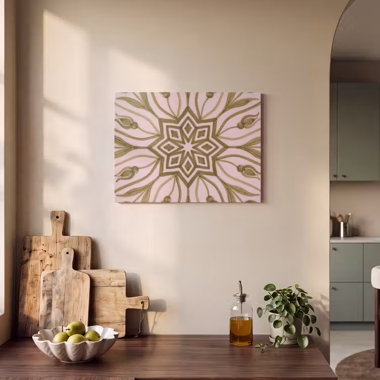 Patroon - Mandala - Decoratie - Abstract - Groen PET vilt klein -sfeer2
