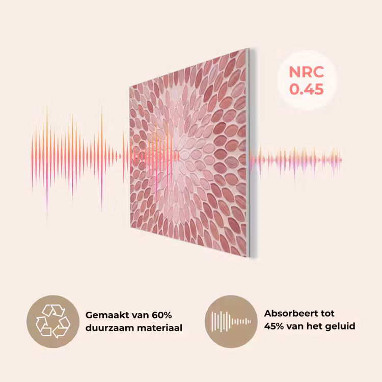 Patroon - Mozaïek - Ovaal - Abstract - Roze PET vilt klein -USP_NL