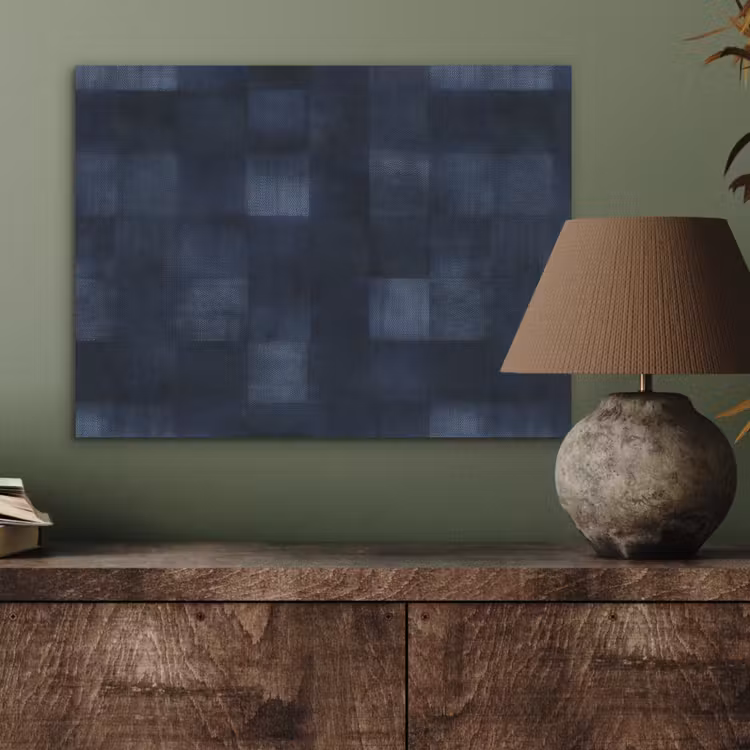 Patroon - Ruit - Marineblauw PET vilt klein 837 -sfeer2