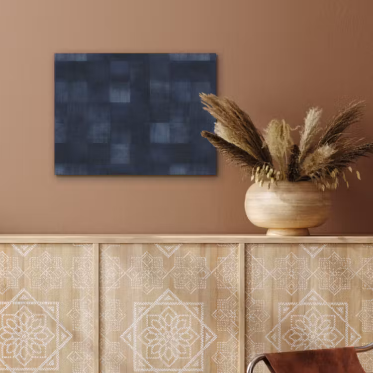 Patroon - Ruit - Marineblauw PET vilt klein 837 -sfeer4