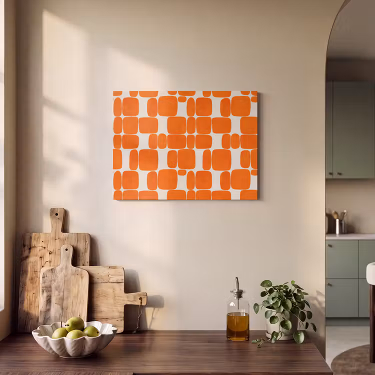 Patroon - Retro - Oranje PET vilt klein 837 -sfeer2