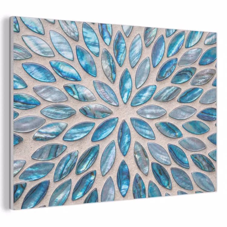 Patroon - Glans - Abstract - Blauw - Decoratie PET vilt klein -3d