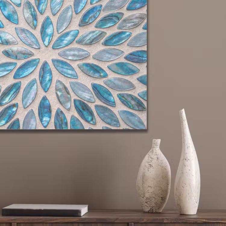 Patroon - Glans - Abstract - Blauw - Decoratie PET vilt klein -sfeer6_closeup