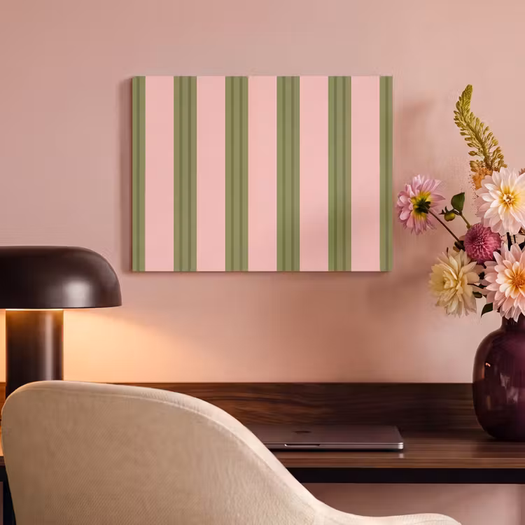 Patroon - Strepen - Abstract - Roze - Groen PET vilt klein -sfeer3