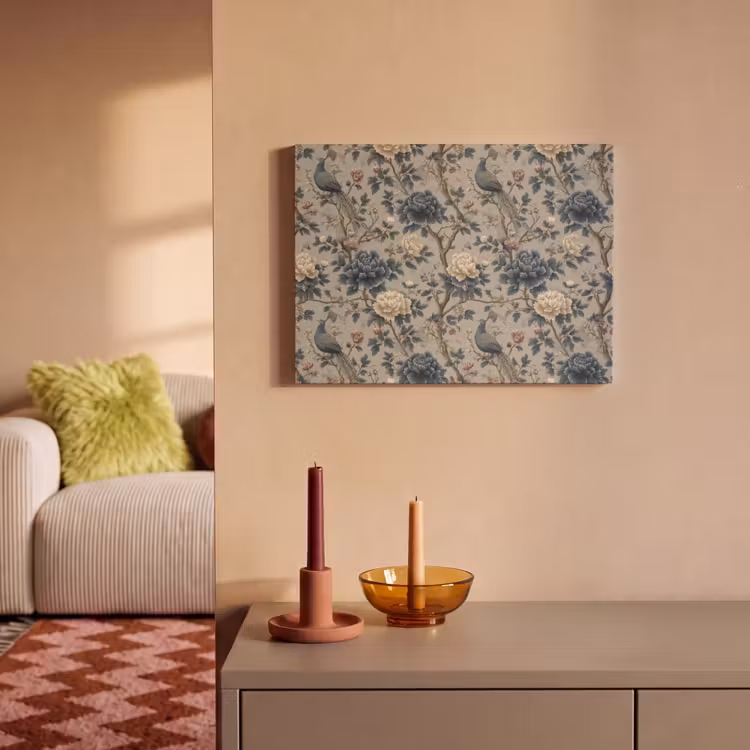 Pauw - Bloemen - Blauw PET vilt klein 837 -sfeer1