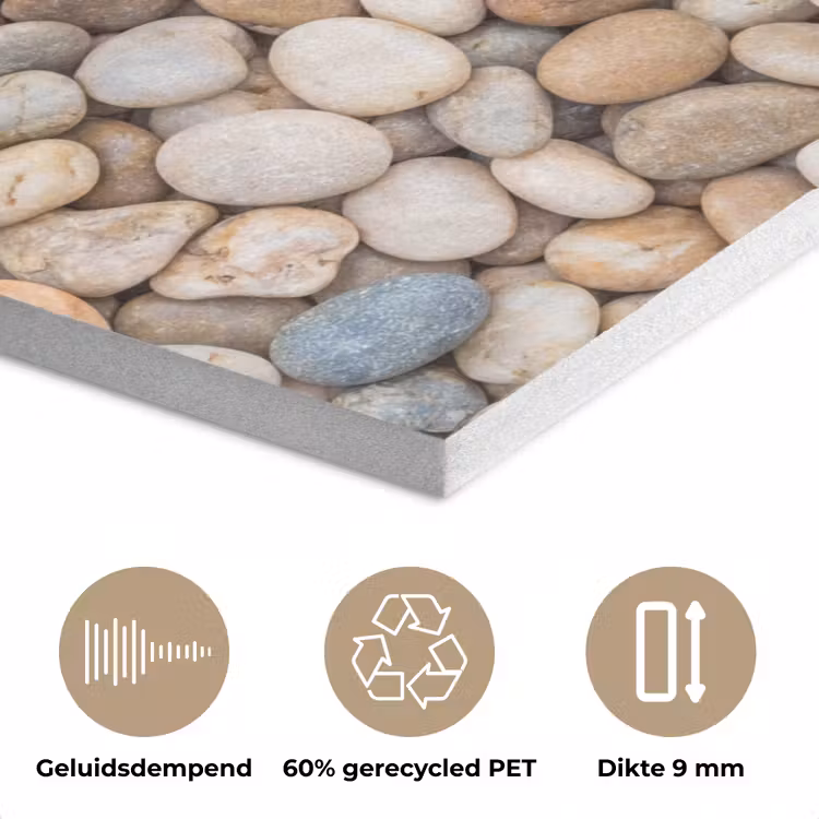 Kiezelstenen - Natuur - Textuur - Beige - Grijs PET vilt klein -closeup_NL