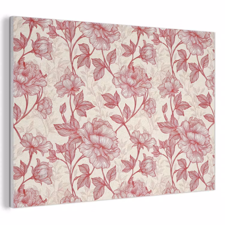 Pioenrozen - Modern - Rood PET vilt klein 837 -3d