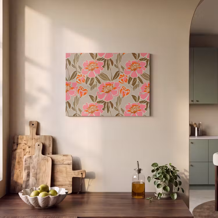 Pioenrozen - Patroon - Roze PET vilt klein 837 -sfeer2