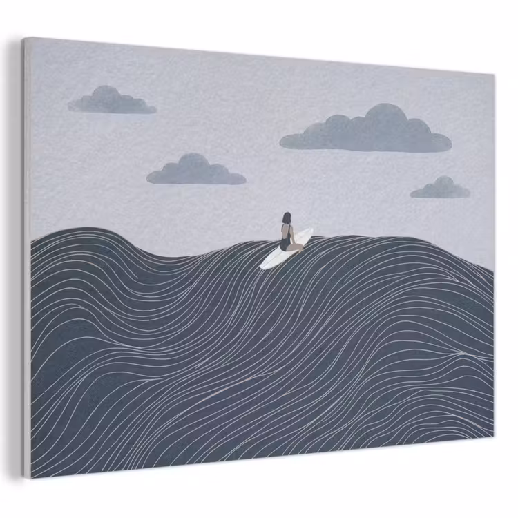 Persoon - Surfen - Oceaan - Natuur - Modern PET vilt klein -3d