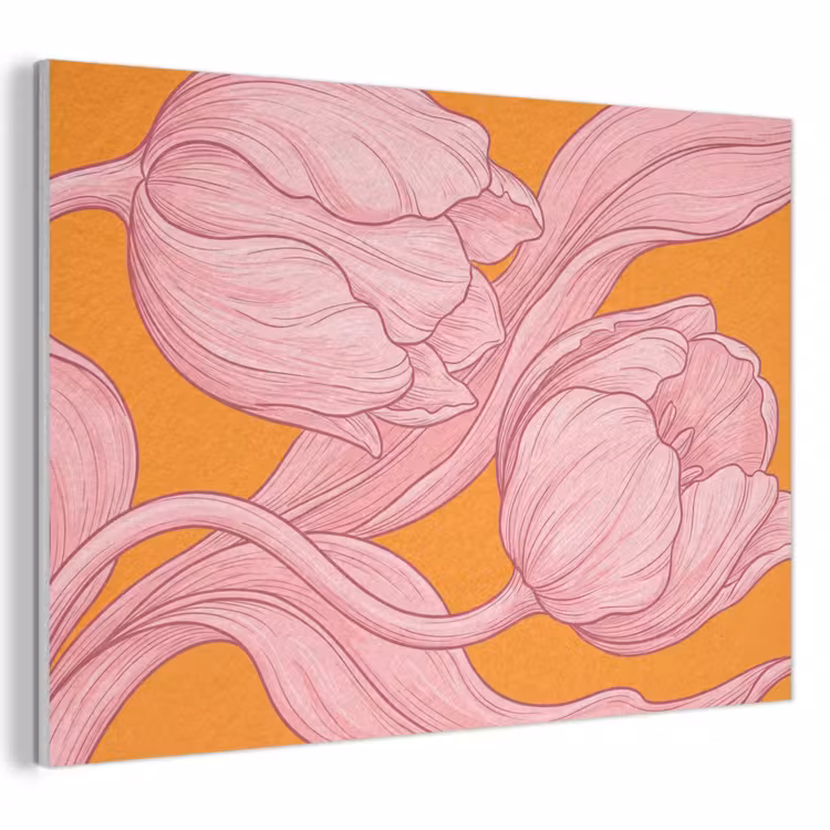 Acoustic Panel - Pink Flowers - Modern - Roze bloemen - Modern PET vilt klein