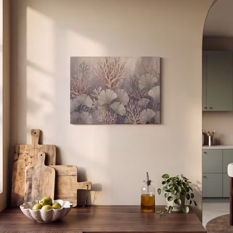 Plant - Bladeren - Zee - Illustratie - Groen PET vilt klein -sfeer2
