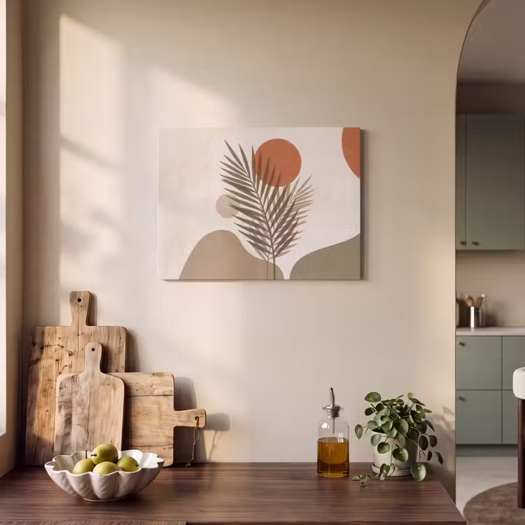 Planten - Bladeren - Abstract - Modern - Beige PET vilt klein -sfeer2