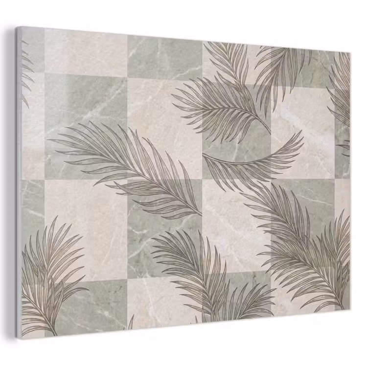 Planten - Bladeren - Marmer - Modern - Groen PET vilt klein -3d