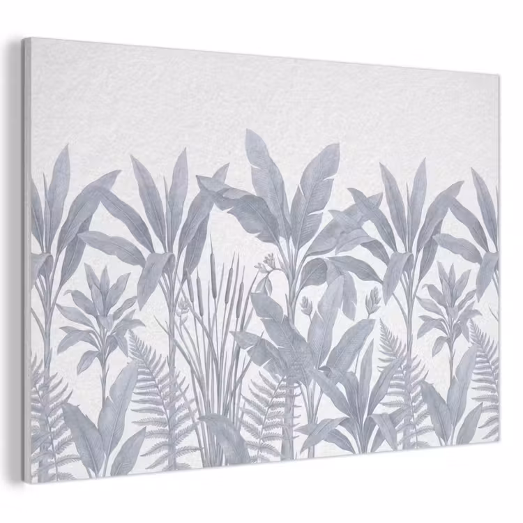 Planten - Bladeren - Natuur - Grijs PET vilt klein -3d