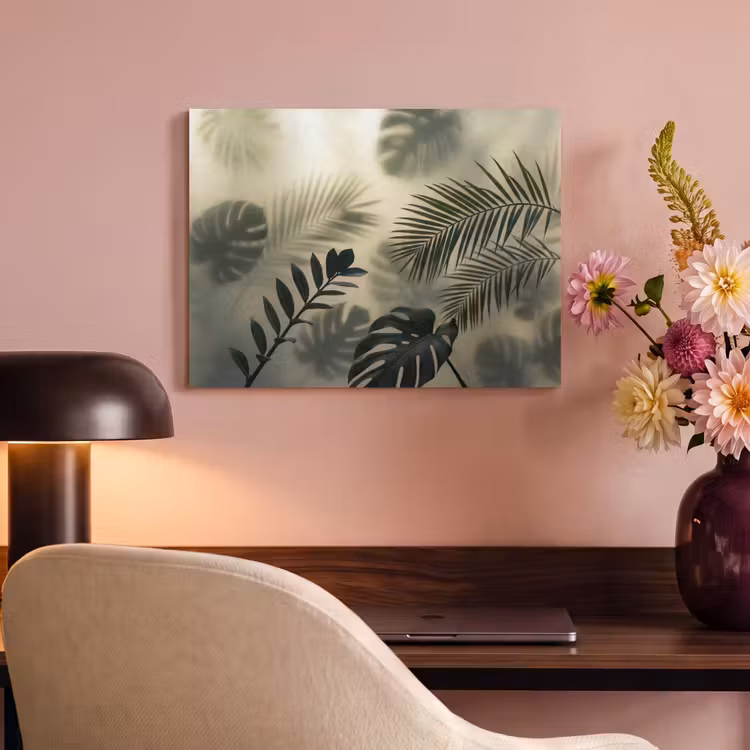 Planten - Bladeren - Schaduwen - Groen - Modern PET vilt klein -sfeer3