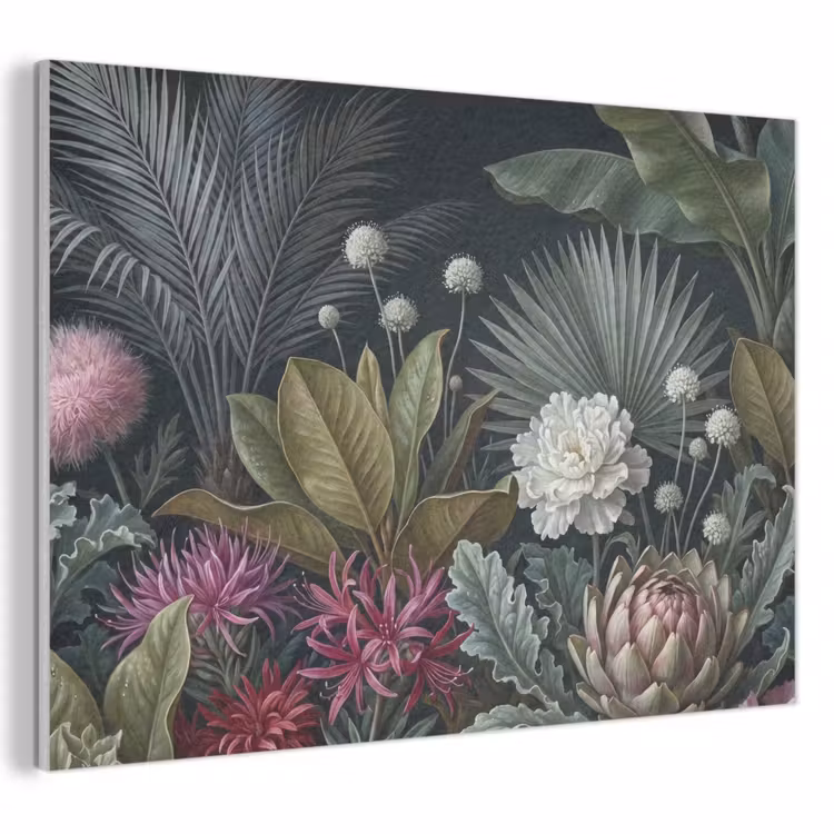 Planten - Tropisch - Botanisch - Donker - Groen PET vilt klein -3d
