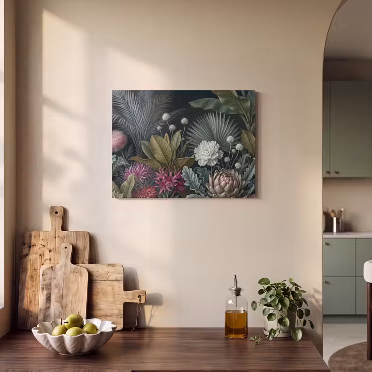 Planten - Tropisch - Botanisch - Donker - Groen PET vilt klein -sfeer2
