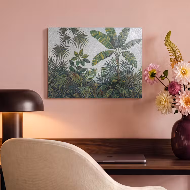 Planten - Tropisch - Mozaïek - Groen - Natuur PET vilt klein -sfeer3