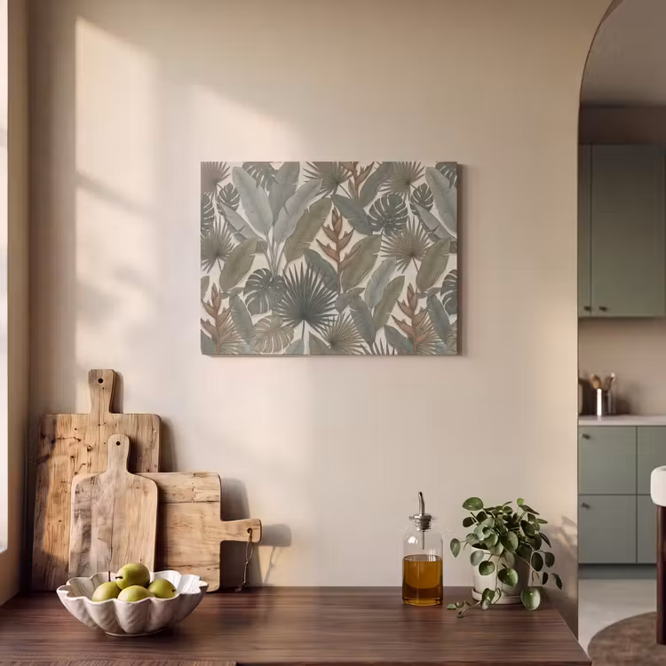 Planten - Tropisch - Natuur - Illustratie - Groen PET vilt klein -sfeer2