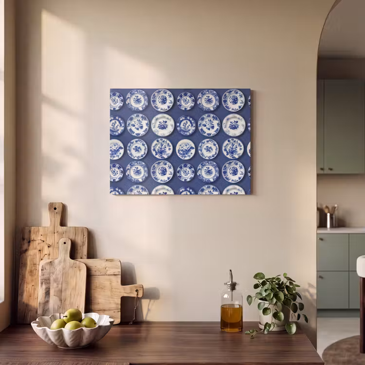 Borden - Floraal - Blauw PET vilt klein 837 -sfeer2