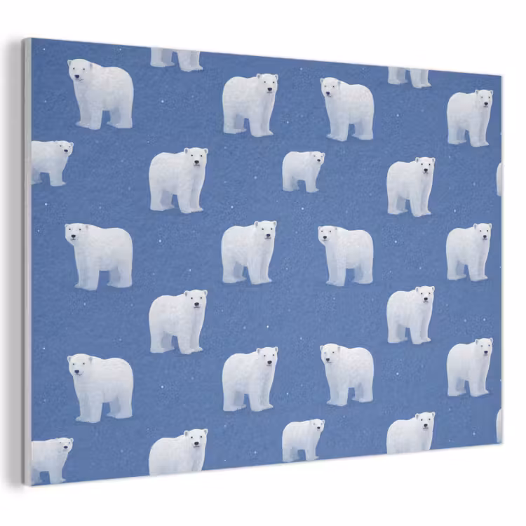 IJsbeer - Patroon - Blauw PET vilt klein 837 -3d