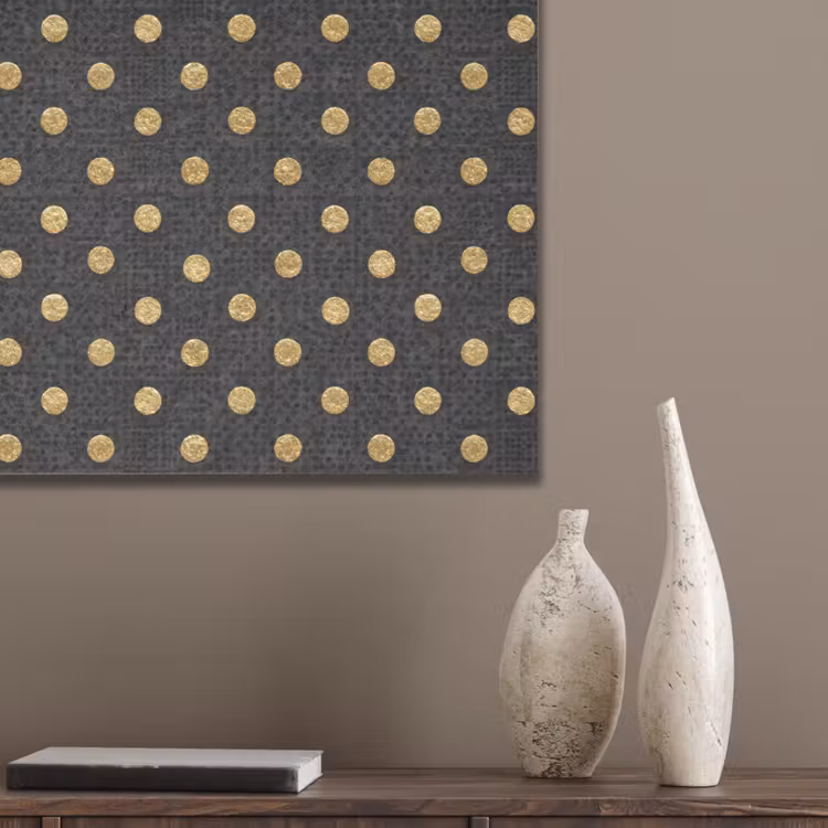 Polka Dot - Stippen - Goud - Zwart PET vilt klein 837 -sfeer6_closeup