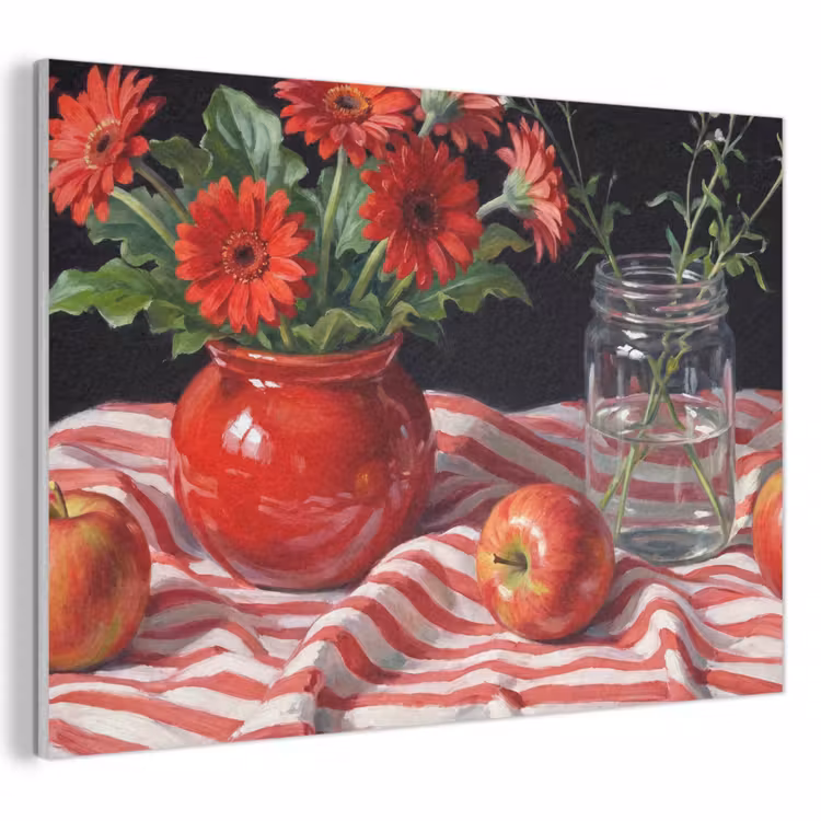 Acoustic Panel - Red Flowers - Vase - Rode bloemen - Vaas PET vilt klein