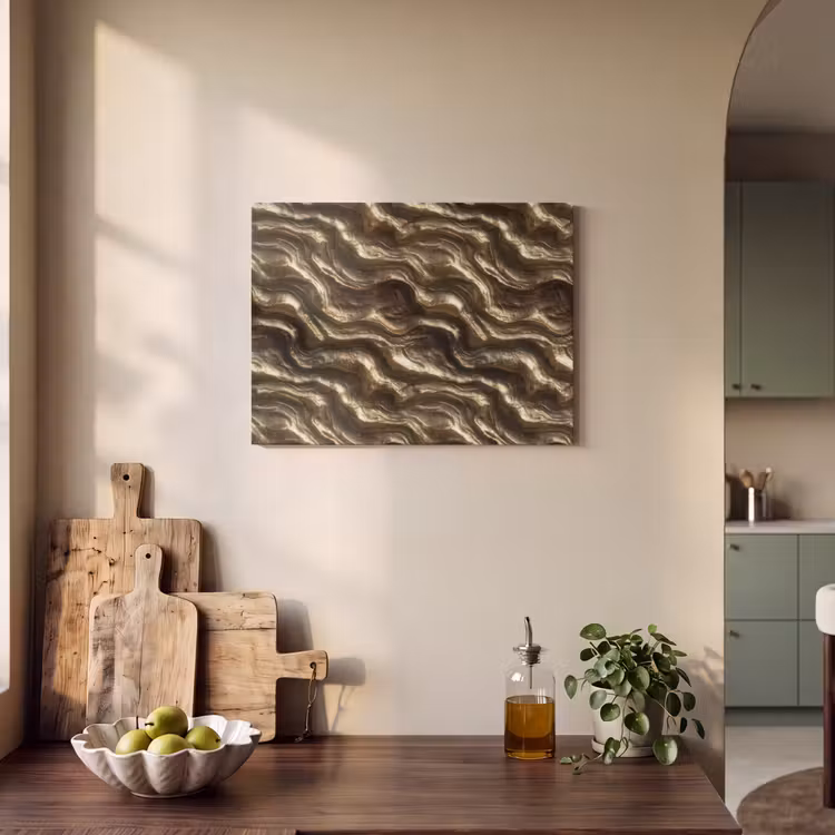 Reliëf - Golven - Abstract - Bronsgoud PET vilt klein 837 -sfeer2