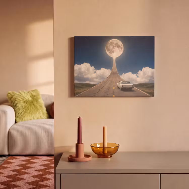 Acoustic Panel - Road - Moon - Night - Weg - Maan - Nacht PET vilt klein