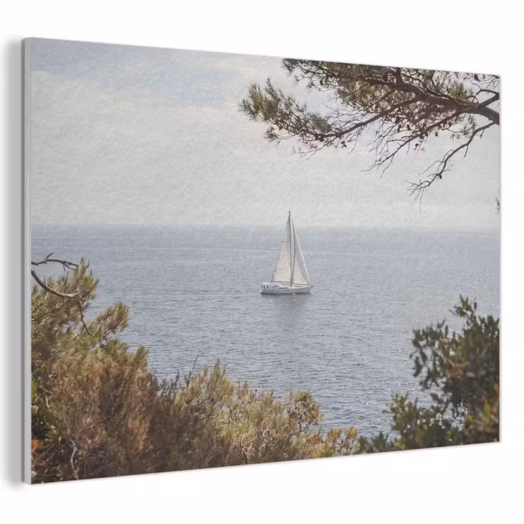 Acoustic Panel - Sailboat - trees - water - Zeilboot - bomen - water PET vilt klein
