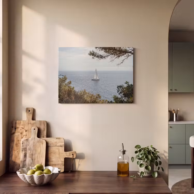 Acoustic Panel - Sailboat - trees - water - Zeilboot - bomen - water PET vilt klein