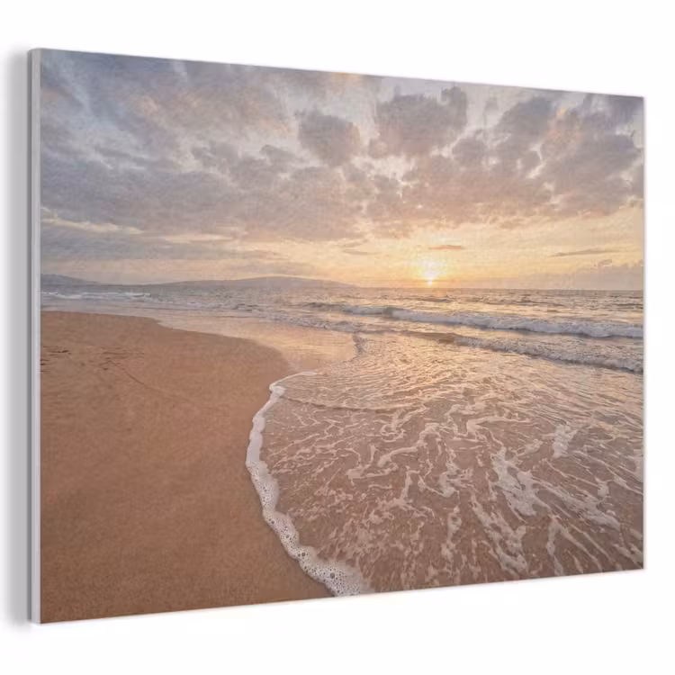 Zee - Kustlijn - Wolken - Landschap - Oranje PET vilt klein -3d