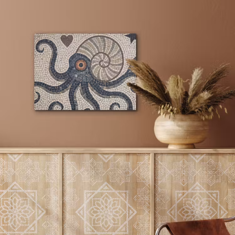 Zeeleven - Mozaïek - Kunst - Vintage - Beige PET vilt klein -sfeer4
