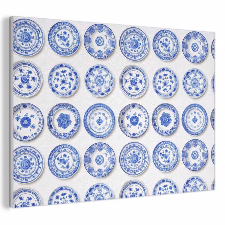 Borden - Bloemen - Patroon - Blauw PET vilt klein 837 -3d