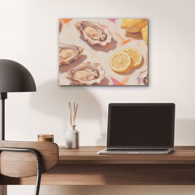 Stilleven - Citroenen - Oesters - Abstract - Oranje PET vilt klein -sfeer5