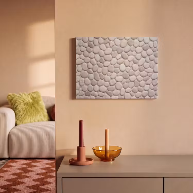 Steen - Kiezel - Natuur - Minimalistisch - Beige PET vilt klein -sfeer1
