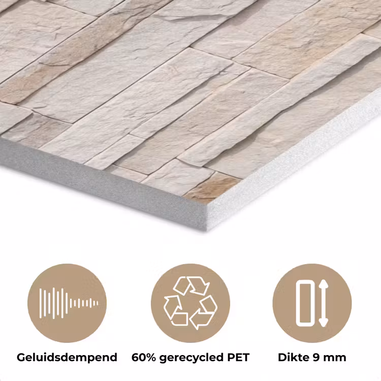 Steen - Muur - Textuur - Rustiek - Beige PET vilt klein -closeup_NL