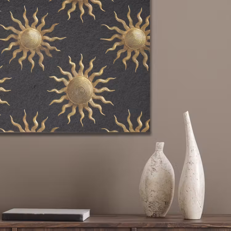 Zon - Patroon - Luxe - Goud - Zwart PET vilt klein 837 -sfeer6_closeup