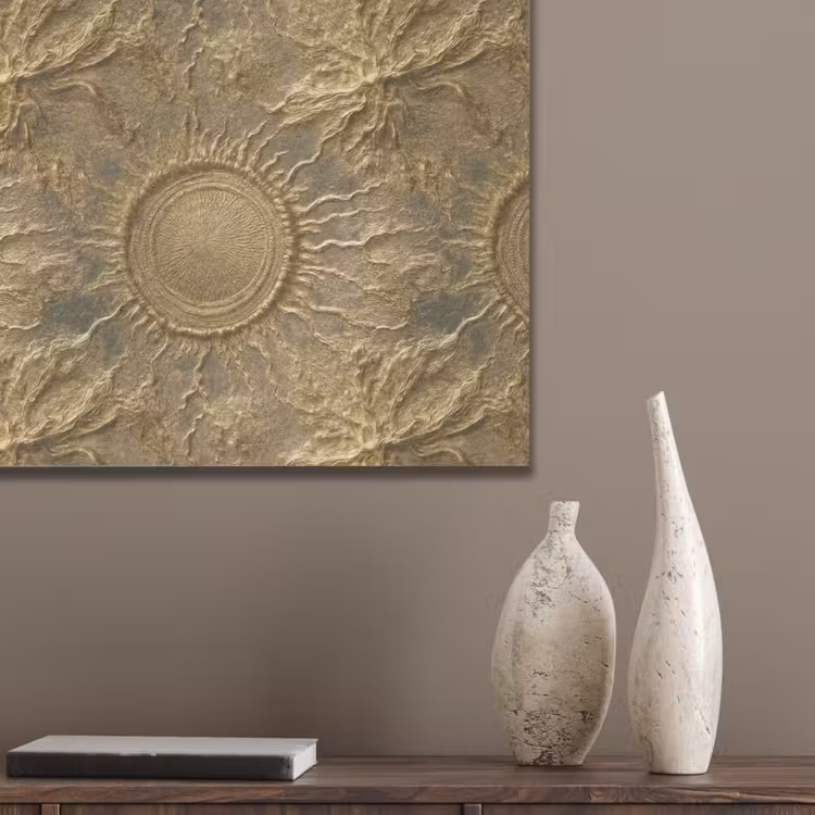 Zon - Reliëf - Antiek - Goud PET vilt klein 837 -sfeer6_closeup