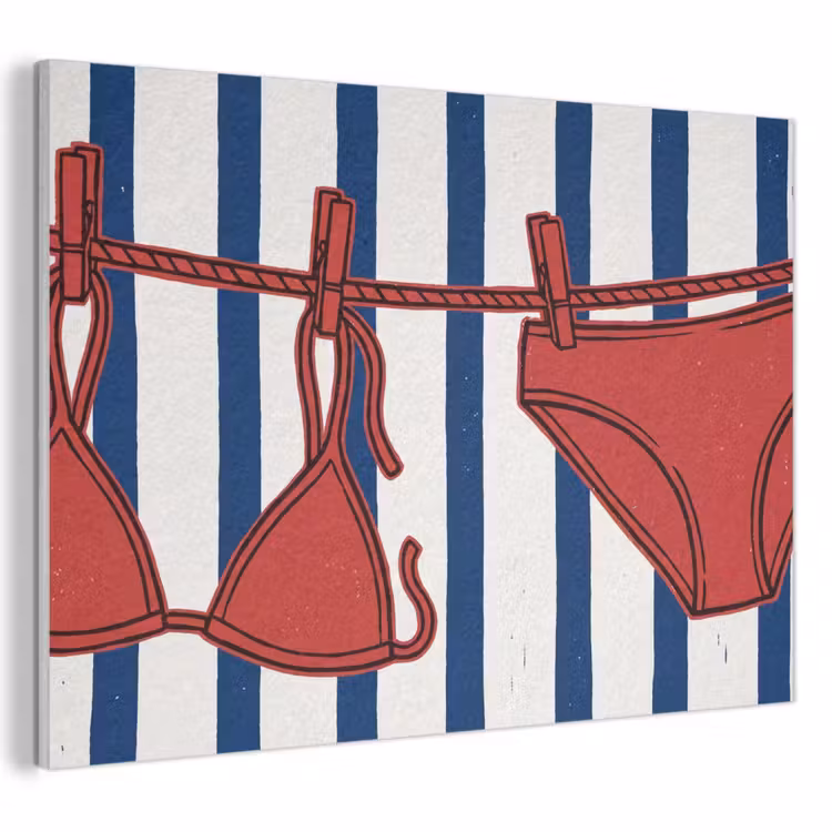 Badkleding - Waslijn - Zomer - Illustratie - Rood PET vilt klein -3d