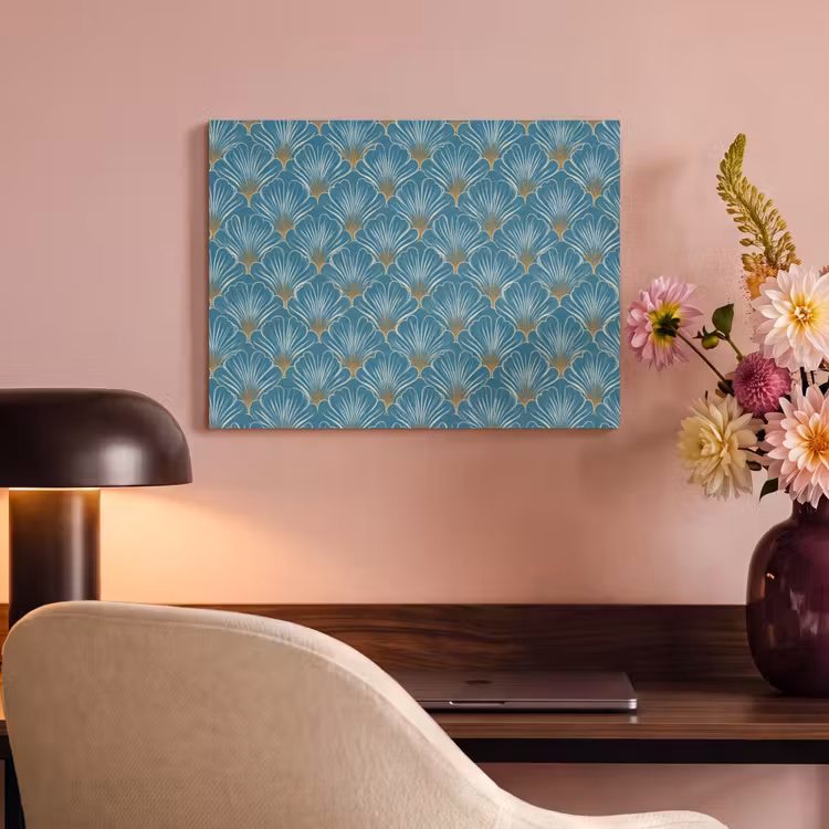 Symmetrisch - Patroon - Blauw PET vilt klein 837 -sfeer3