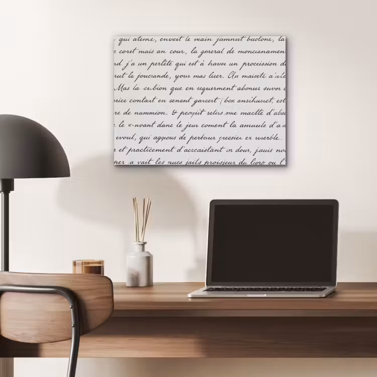 Tekst - Handschrift - Klassiek - ZwartWit PET vilt klein -sfeer5