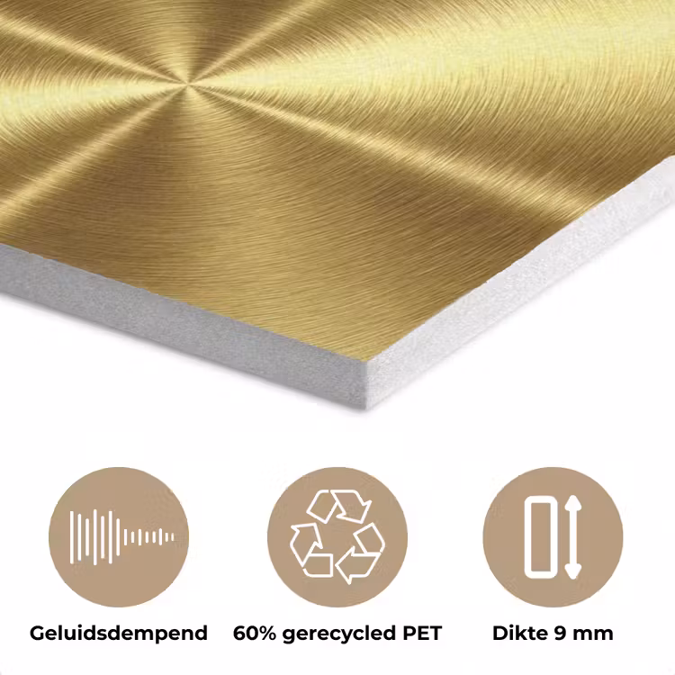 Textuur - Geborsteld Goud - Industrieel - Metallic PET vilt klein 837 -closeup_NL