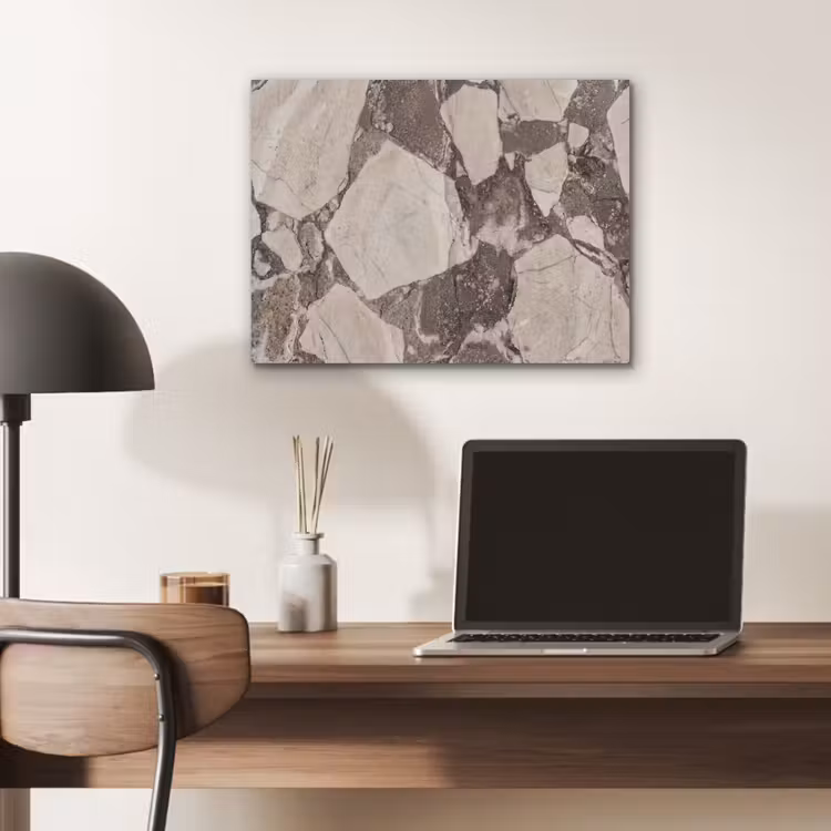 Textuur - Marmer - Abstract - Beige - Bruin PET vilt klein -sfeer5