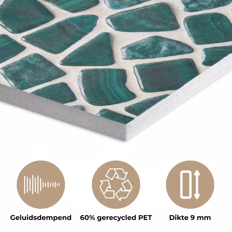 Textuur - Steen - Groen - Abstract - Patroon PET vilt klein -closeup_NL