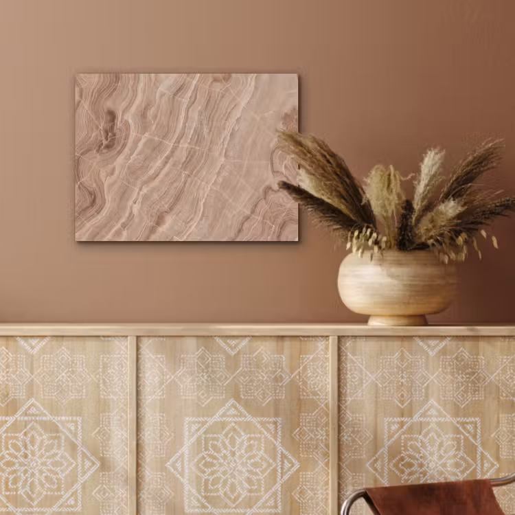 Textuur - Golvend - Abstract - Warm - Bruin PET vilt klein -sfeer4