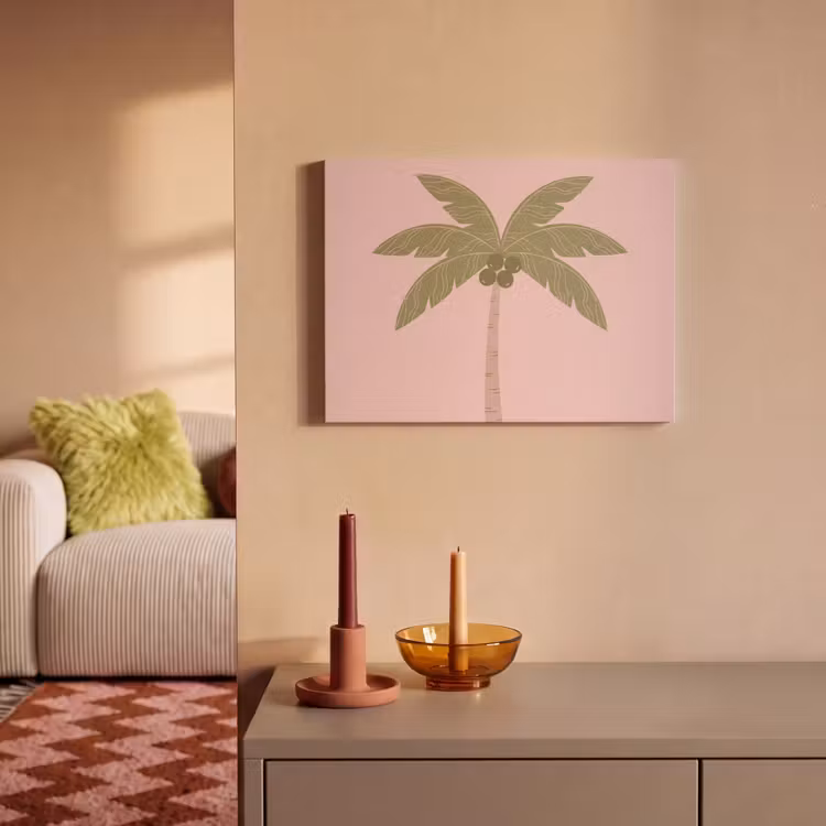 Boom - Palm - Natuur - Illustratie - Roze PET vilt klein -sfeer1