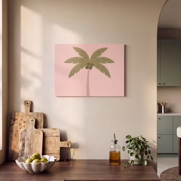 Boom - Palm - Natuur - Illustratie - Roze PET vilt klein -sfeer2