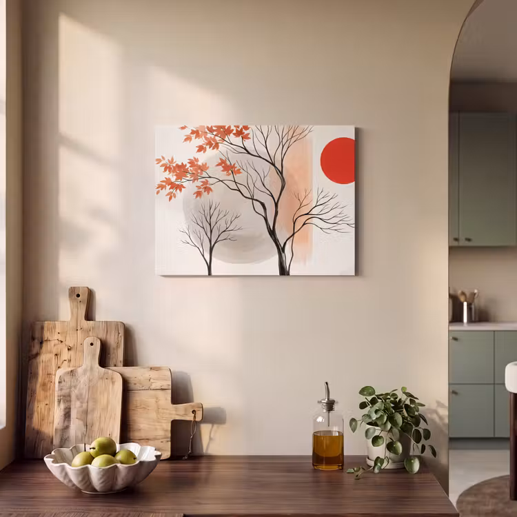 Acoustic Panel - Tree - Red - Abstract - Boom - Rood - Abstract PET vilt klein